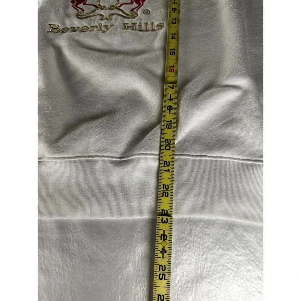 VTG Giorgio Beverly Hills Crest Sweatshirt White Collared Pullover Mens XL - Picture 7 of 12